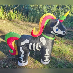 Gemmy 3.5FT Airblown LED- Skeleton Unicorn
